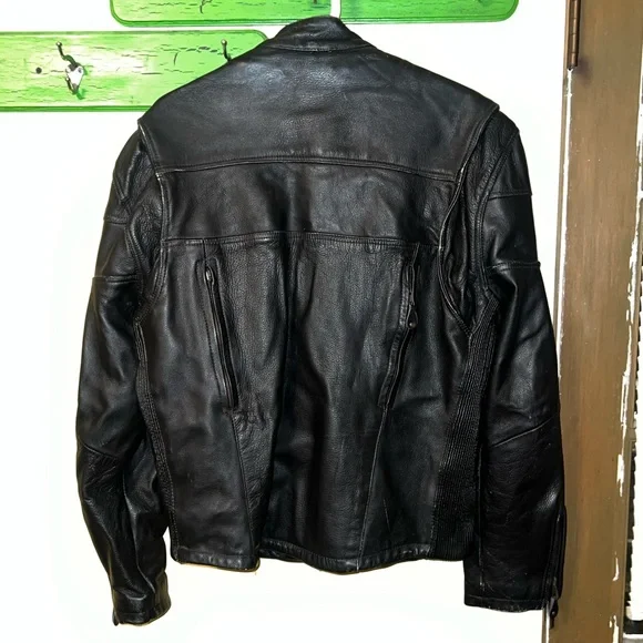 Vintage Zony Inc Heavy Duty Genuine Leather Motorcycle Jacket Size M - Picture 2 of 15